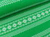 Jacquard-Jersey Norweger Bordüre verde erba-weiß
