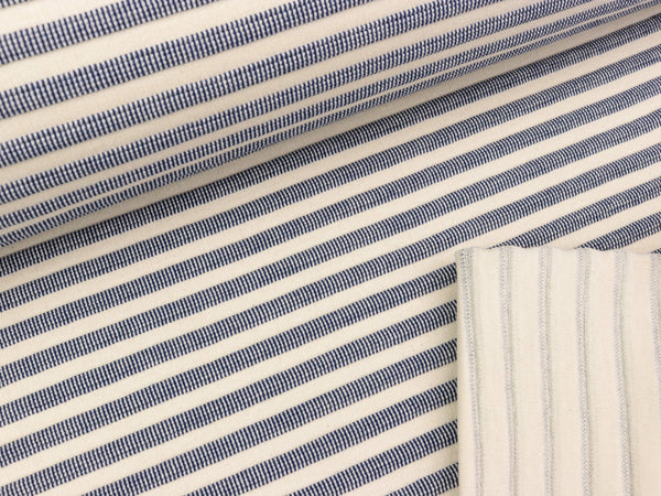 Reststück 13cm - Doubleface Struktursweat Lasse dunkelblau-weiß FS19