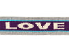 Stripe Me Icon Glow Band LOVE mittelgrau-silber-türkis-viola-meringa
