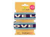 Stripe Me Icon Glow Band LOVE mittelgrau-silber-türkis-viola-meringa