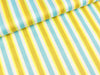Baumwollsatin "High Five" Stripes weiß-hellblau-gelb by Hamburger Liebe