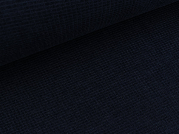 Organic Waffel Nicki blue navy uni by Albstoffe