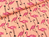 Baumwoll-Viskose Print Flamingos pink auf Rosa