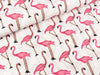 Baumwoll-Viskose Print Flamingos pink auf Weiß