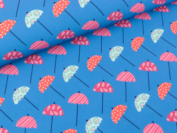 Swim & Sport Knit Summer Breeze Sonnenschirme bunt auf Blau