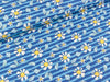 Steinbeck Webware Blumen und Blätter auf blau gestreift