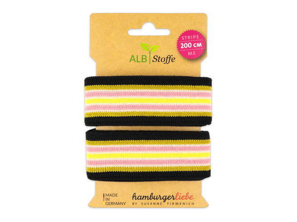 Stripe Me College Wanderlust Band schwarz-senf-rosa scuro-giallino-weiß