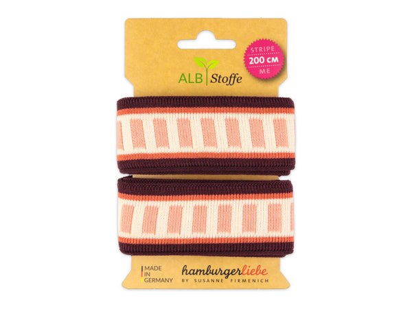 Stripe Me Icon Wanderlust Band bordeaux-luce rosso-nude-meringa