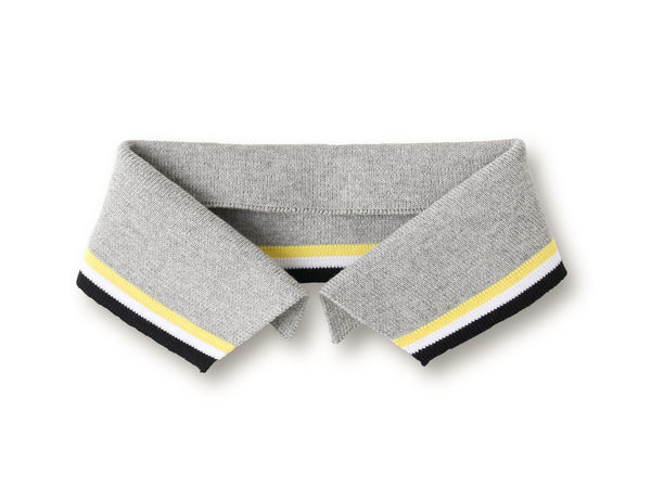 Hamburger Liebe Polo Me Stripe Polokragen mittelgrau melange-giallino-weiß-schwarz