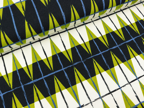 Leichter Baumwollsweat Simply Karierte Rauten heugrün by Lila-Lotta