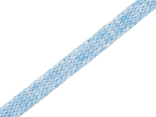 1m Flach- und Hoodiekordel Cord Me Weekender azzuro-weiß meliert 20mm