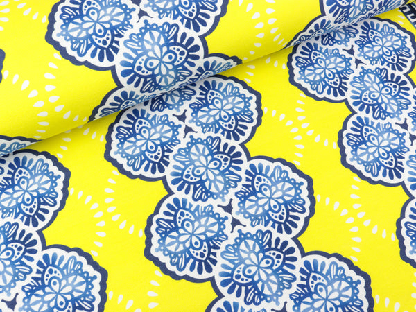 Hamburger Liebe Baumwollsweat Weekender Adora giallino-bluette-blue navy-weiß