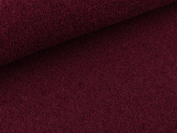 Gekochte Wolle Naomi weinrot uni Wollwalk