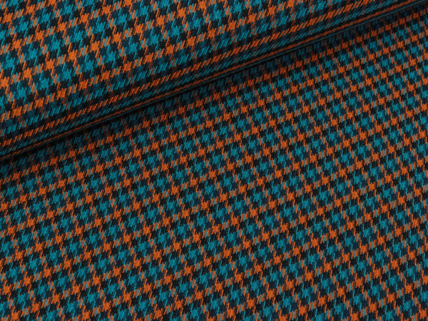 Leichter Jacquard Aneska Minihoundstooth petrol-rost