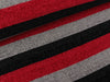 Chenille Stripes rot-hellgrau-schwarz