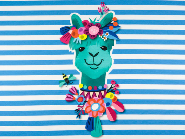 Hamburger Liebe Baumwollsweat Lamaka bluette-bunt Panel 82cm