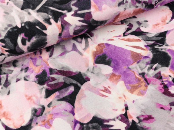 Leichter Viskosesweat Bunte Orchideen