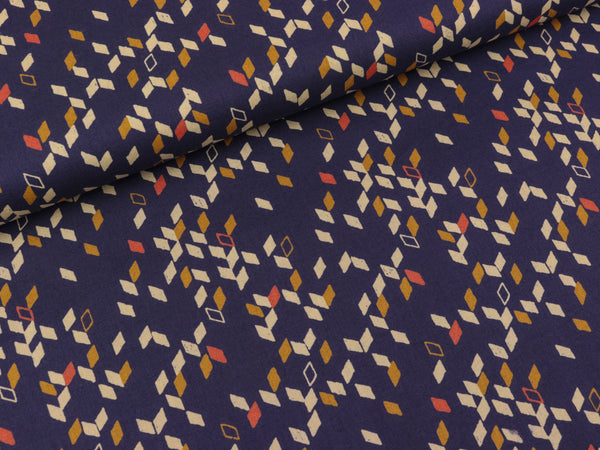 Reststück 22cm - Baumwollbatist Twist dark blue by Atelier Brunette