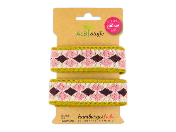 Stripe Me Icon Bliss Band senf-rosa scuro-bordeaux-weiß