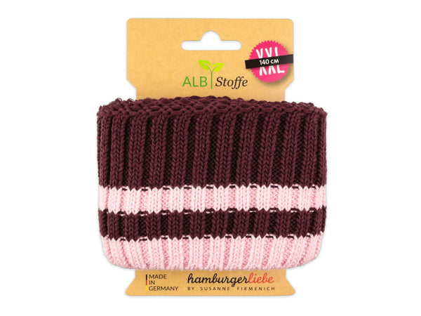 Cuff Me Cozy Stripes Bliss Bündchen bordeaux-rose melange