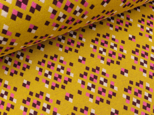 Hamburger Liebe 4 Farb-Jacquardjersey Bliss Sparkle senf