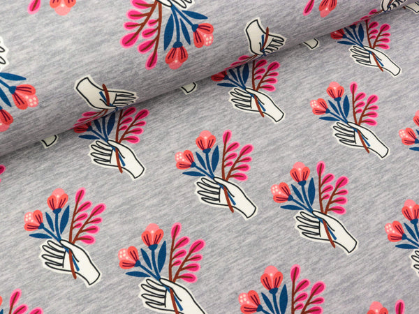 Hamburger Liebe Baumwolljersey Bliss-and Kiss mittelgrau meliert