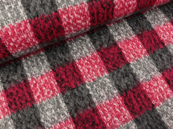 Wollstoff Bianca kariert erika-grau-natur