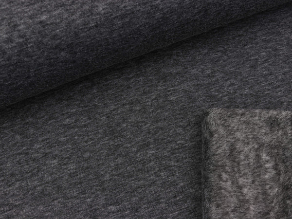 Alpenfleece Alfons dunkelgrau meliert uni