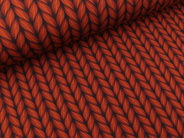 Hamburger Liebe Baumwolljersey Plain Stitches Lookalike brucciato-schwarz