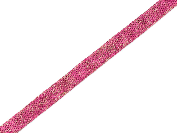 1m Flach- und Hoodiekordel Cord Me Sparkle ciclamino-ortensia-gold 12mm