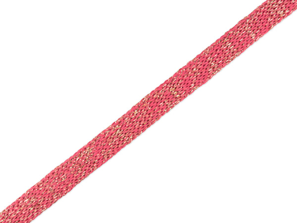 1m Flach- und Hoodiekordel Cord Me Sparkle azalea-gold 12mm