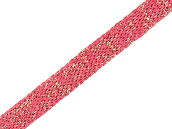 1m Flach- und Hoodiekordel Sparkle Cord Me azalea-gold 20mm