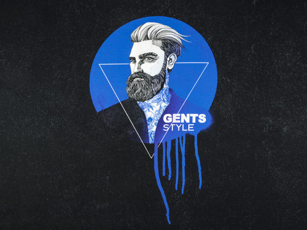 French Terry Gents Style schwarz-royalblau by Thorsten Berger Panel 75cm