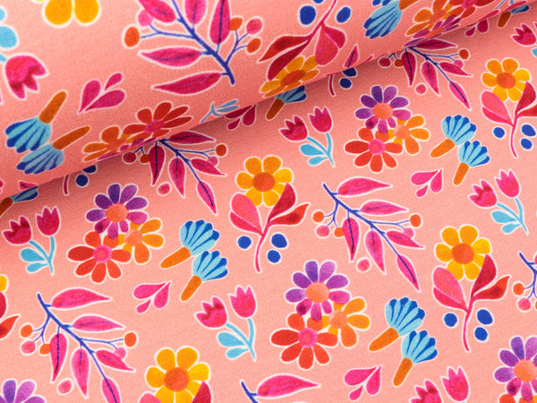 Hamburger Liebe Baumwollsweat Life Loves You Giggles nude-bunt