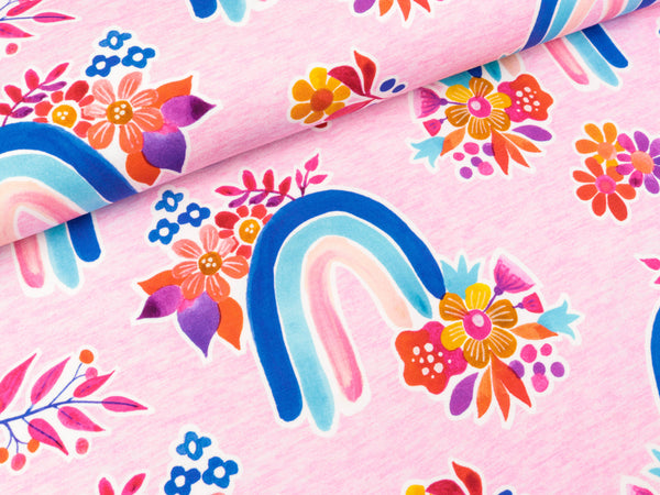 Hamburger Liebe Baumwolljersey Life Loves You Lovely Day rose melange-bunt