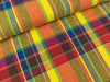 Baumwollwebware Madras Checks gelb-rot-royalblau-grün-orange kariert