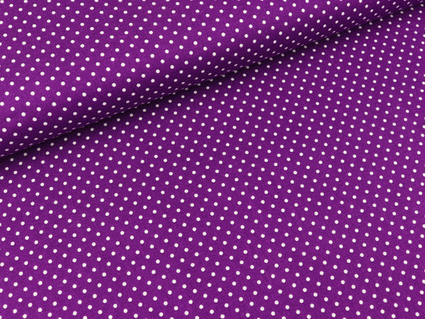 Baumwollstoff Judith Pünktchen weiß auf Lila