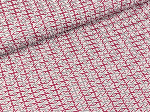 Baumwoll Webware Kim Grafik bunt auf Hellgrau