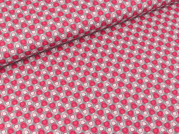 Baumwoll Webware Kim Kringel bunt auf Grau