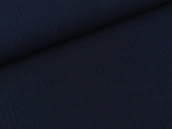 Baumwoll Double Gauze Jenke dunkelblau uni