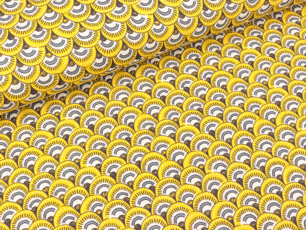 Baumwolljersey Little King Regenbogen bunt auf Gelb