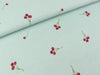 Baumwoll Double Gauze Kirschen rot auf Mint