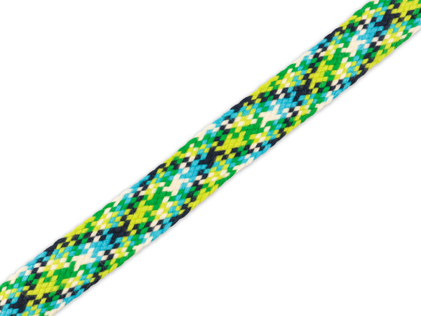1m Flachkordel Twist Me Check verde erba-lime-türkis-blue navy-weiß 24mm