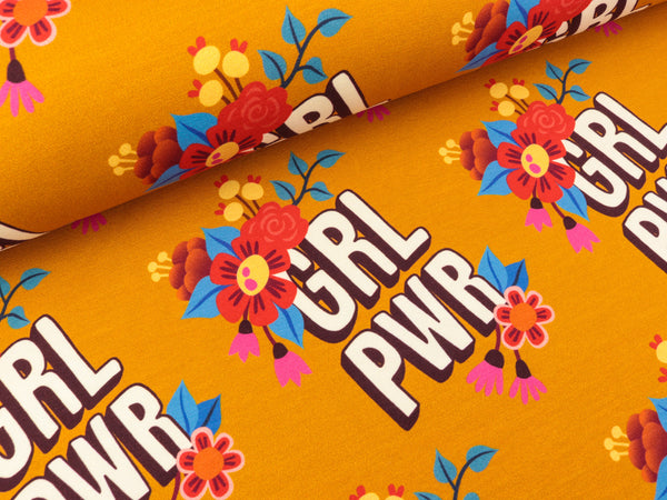 Hamburger Liebe Baumwolljersey Bloom Girl Power curry