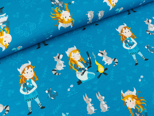 Baumwolljersey Dragon Lumi Wikinger by Birgit Boley