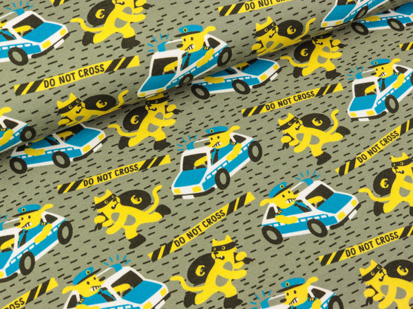 Baumwolljersey Waulizei grau-bunt by Käselotti