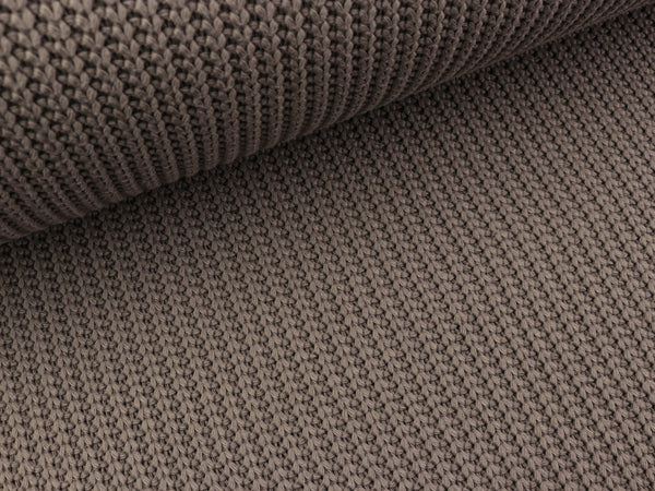 Strickstoff Cable Grobstrick gerippt taupe uni