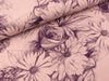 Baumwollsweat Basel Blumen skizziert lila auf Altrosa