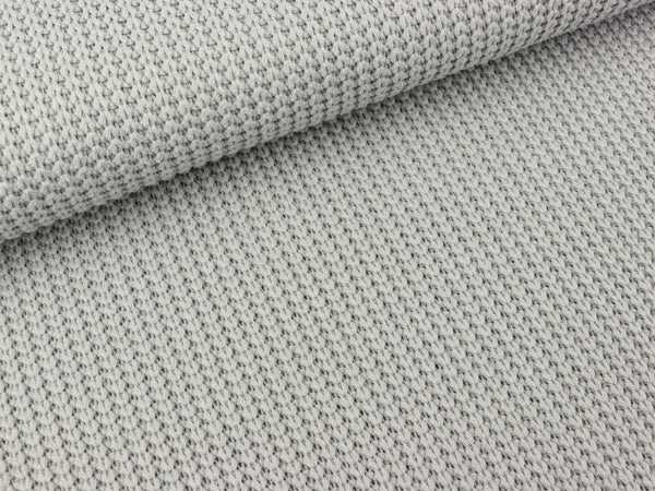 Strickstoff Grobstrick gerippt hellgrau uni