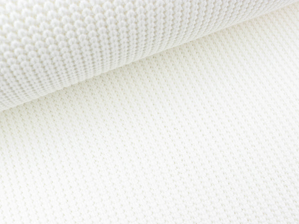 Strickstoff Cable Grobstrick gerippt weiß uni